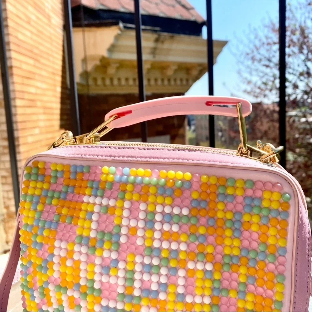Marc Jacobs Jelly Bean Leather Box Crossbody Bag Pink